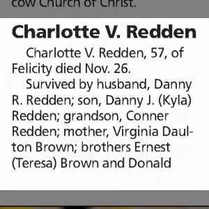 Obituary for Charlotte V. Redden