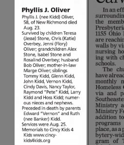Phyllis Jean Kidd Overbey Oliver obituary