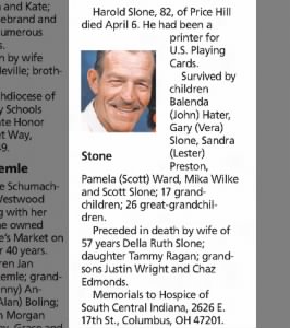 Obituary for Harold Slone